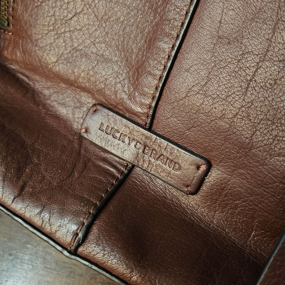 Lucky Brand Leather Backpack COGNAC Gold Studded adjustable straps 12x10 LK-Vamp - Picture 8 of 8